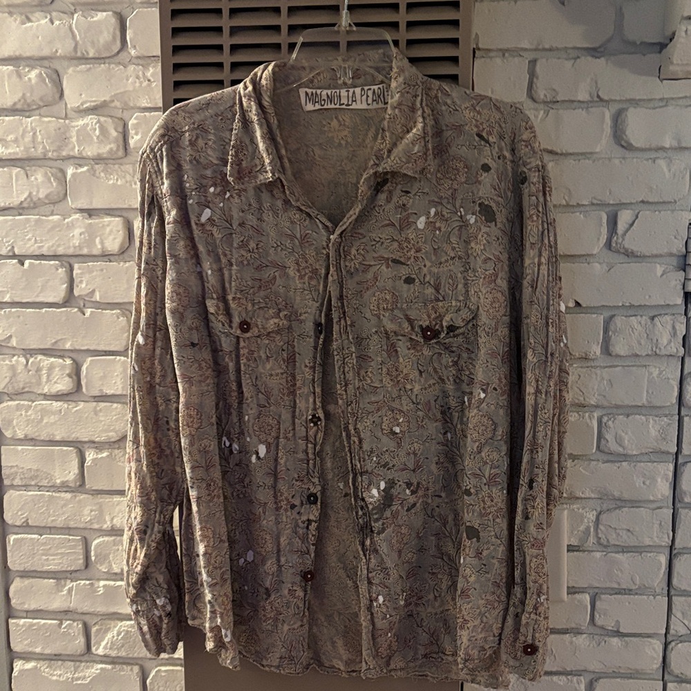 Magnolia Pearl Men's Earthy Pattern Shirt Jacket